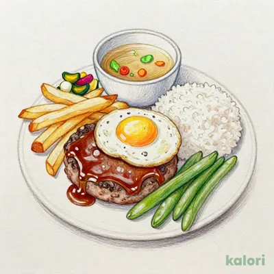 ランチハンバーグ定食（デミ）