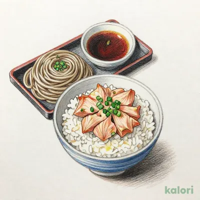 小さな漬けまぐろ丼とざるそば