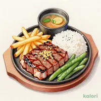 牛カットステーキ定食（ガーリック）