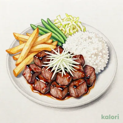 牛カットステーキ弁当大盛（おろしぽん酢）