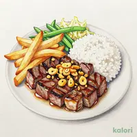牛カットステーキ弁当大盛(ガーリック)