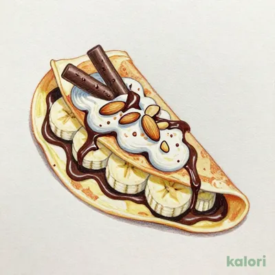 Banana Double Chocolate Whipped Cream Crepe