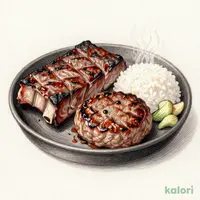カルビステーキ＆ハンバーグ 100g