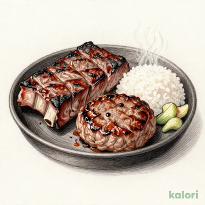 カルビステーキ＆ハンバーグ 100g