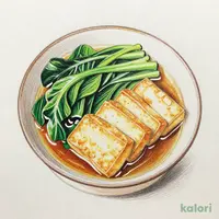 Simmered Komatsuna and Fried Tofu