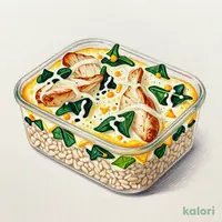 Chicken and Spinach Doria with Mochi-Mugi Rice
