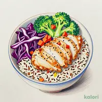 Spiced Chicken & Colorful Salad with Multigrain Rice