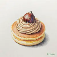 イタリア栗の絞りたてモンブランのちいさな冷やしパンケーキ【蜂蜜入ﾒｲﾌﾟﾙ除く】