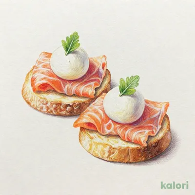 スモークサーモンとモッツァレラチーズのカナッペW