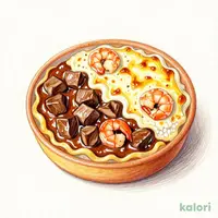 ビーフシチューと海老のダブルドリア