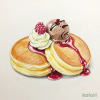 ホイップ＆フランボワーズパンケーキＷｉｔｈチョコアイス【蜂蜜入ﾒｲﾌﾟﾙ除く】
