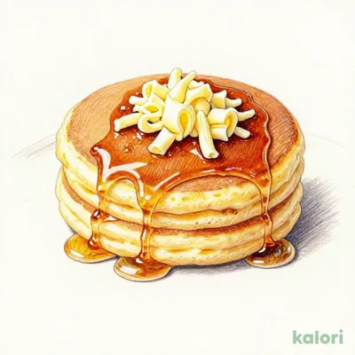 Fluffy Butter Pancake with Maple Syrup
