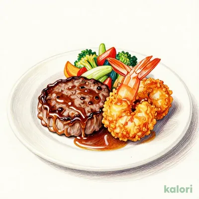 Ｂｅｅｆ１００％ハンバーグ＆海老フライ