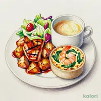 Teriyaki Chicken and Potato with Shrimp and Spinach Gratin Set