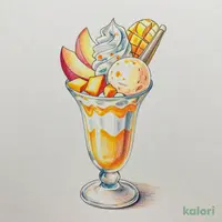 フレッシュ桃とマンゴーのトロピカルパフェ