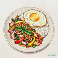 Vegetable and Basil Gapao Rice