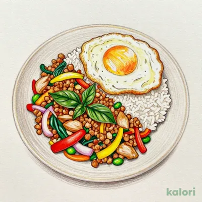 Vegetable and Basil Gapao Rice