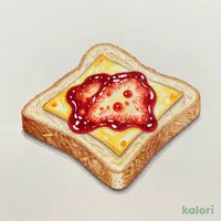 Half Cheese Toast and Strawberry Sauce