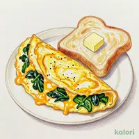 ほうれん草とチーズのオムレツ