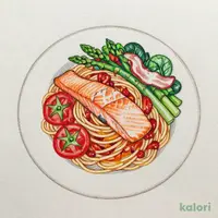 サーモンとアスパラのパスタセット