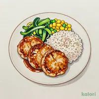 鶏肉豆腐ハンバーグセット