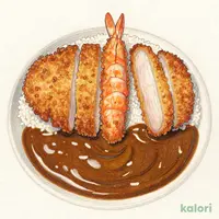 【オリジナルソース】ヒレかつ&エビフライカレー