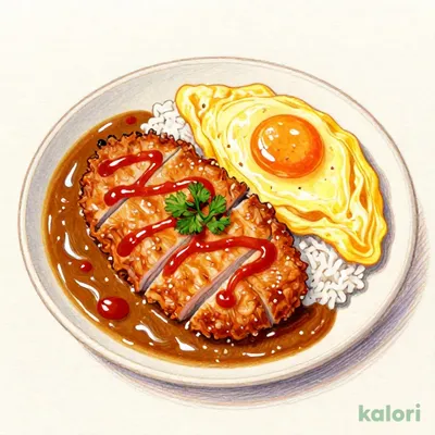 Original Sauce Pork Cutlet Omelette Curry