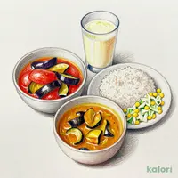 合い盛りカレーＡセット（トマト＆マイカレー）