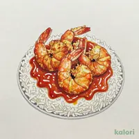【トマトカレーソース】エビフライカレー（３本）