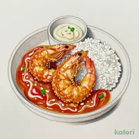 【トマトカレーソース】タルタルエビフライカレー（２本）