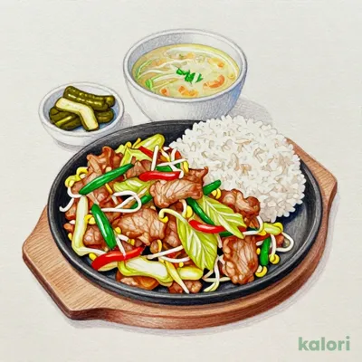 鉄板肉野菜炒め定食