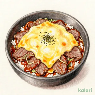 とろ～りチーズ牛とじ丼 (大盛)