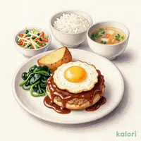 目玉焼き
和風デミハンバーグ定食 (並盛)