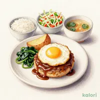 目玉焼き
和風デミハンバーグ定食 (小盛)