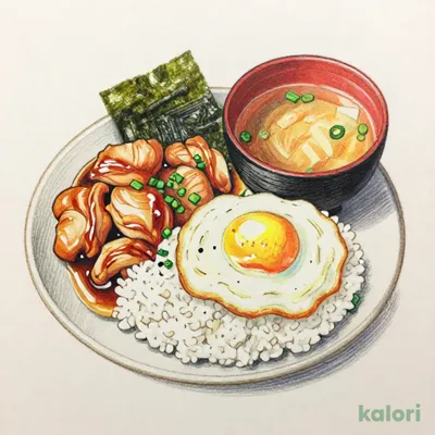 Fried Egg and Chicken Side Dish Breakfast
