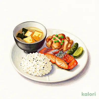 銀鮭鶏小鉢朝食