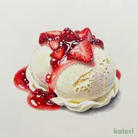 ミルク葛アイス(ごろっと苺)ダブル
