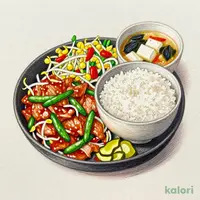 Double Pork Ginger Stir-fry Set Meal (Large)