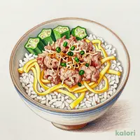 かつお節オクラまぐろたたき丼 (並盛)
