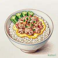 かつお節オクラまぐろたたき丼 (大盛)