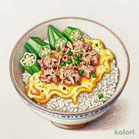 かつお節オクラまぐろたたき丼 (特盛)