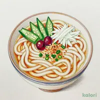 かつお節オクラ梅おろしうどん (大盛)
