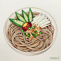 かつお節オクラ梅おろしそば (大盛)