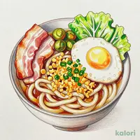 Haikara Udon with Bacon and Egg, Regular