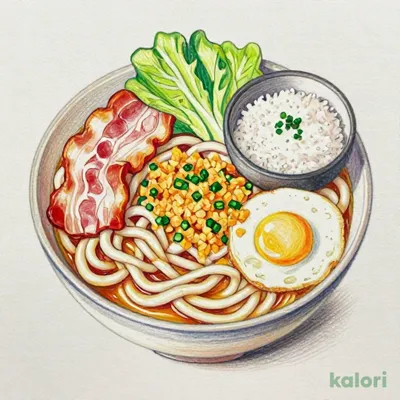 はいからうどん
ベーコンエッグ＋ごはん(小盛) (大盛)
