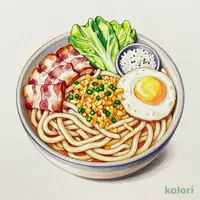 冷やしはいからうどん
ベーコンエッグ+ごはん(小盛) (並盛)