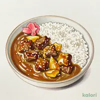 和風牛あいがけカレー (大盛)