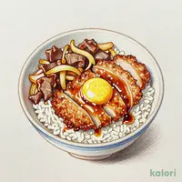 Beef and Pork Cutlet Rice Bowl, Regular