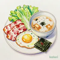 目玉焼きベーコン朝食 (並盛)
