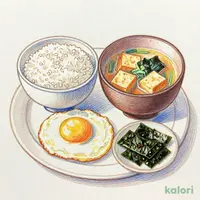 目玉焼き朝食 (大盛)
